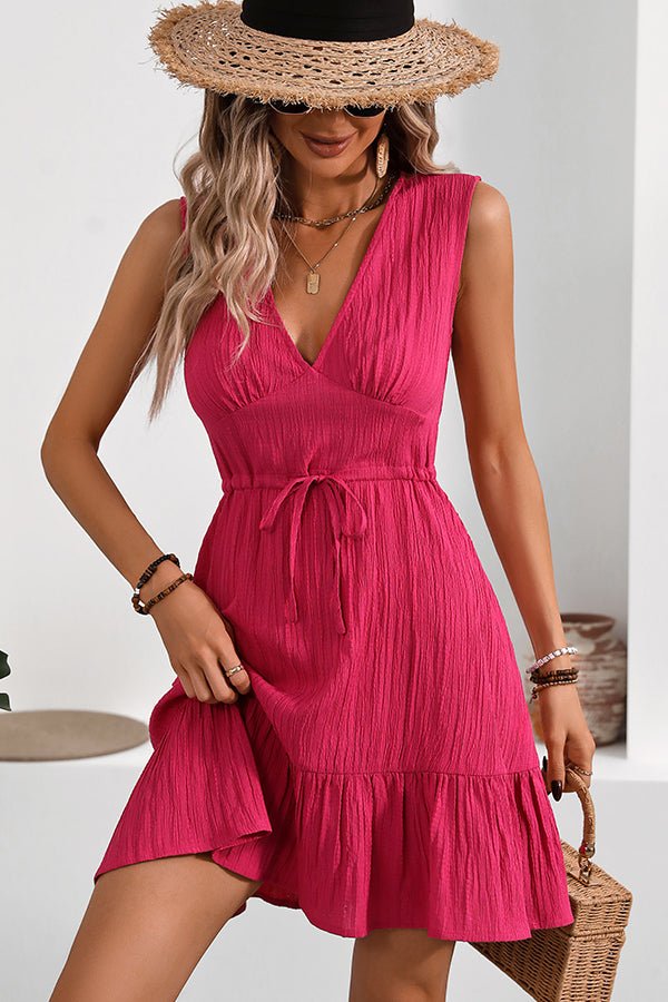 Fashion Solid Sleeveless Casual Mini Dress - Image 2
