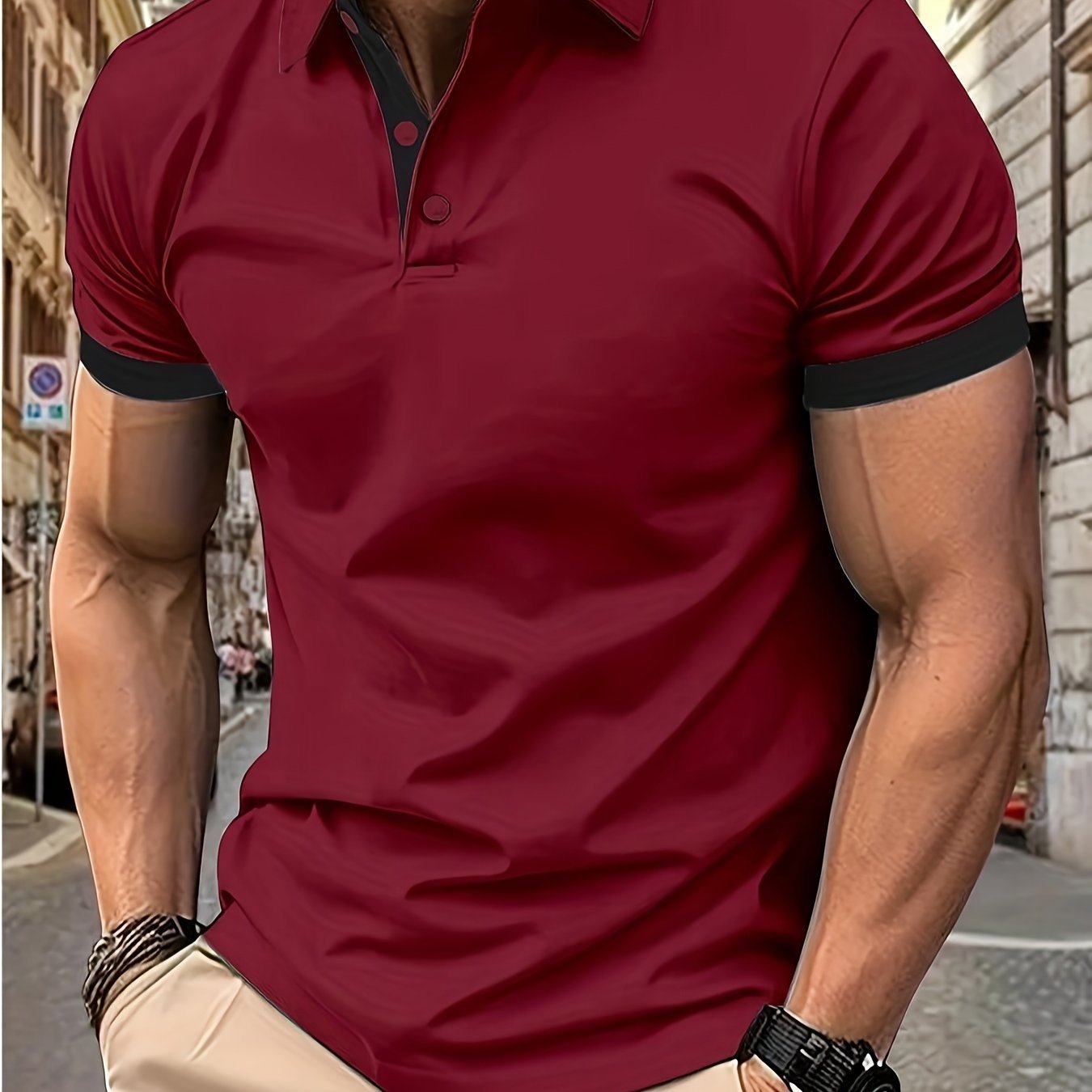 Breathable Regular Fit Golf Shirt, Men??s Casual V-Neck T-Shirt Short Sleeve For Summer, Men??s Clothing - Image 6