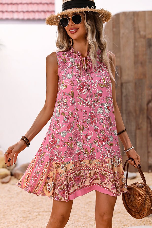 Bohemia Print Ruffle Hem Mini Dress - Image 2