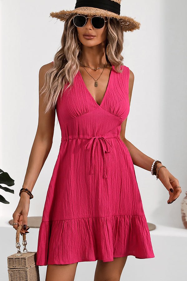 Fashion Solid Sleeveless Casual Mini Dress - Image 5