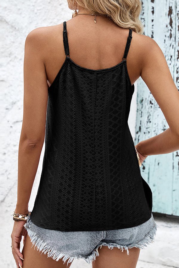 Lace Patchwork Sleeveless Casual Tops - Image 4