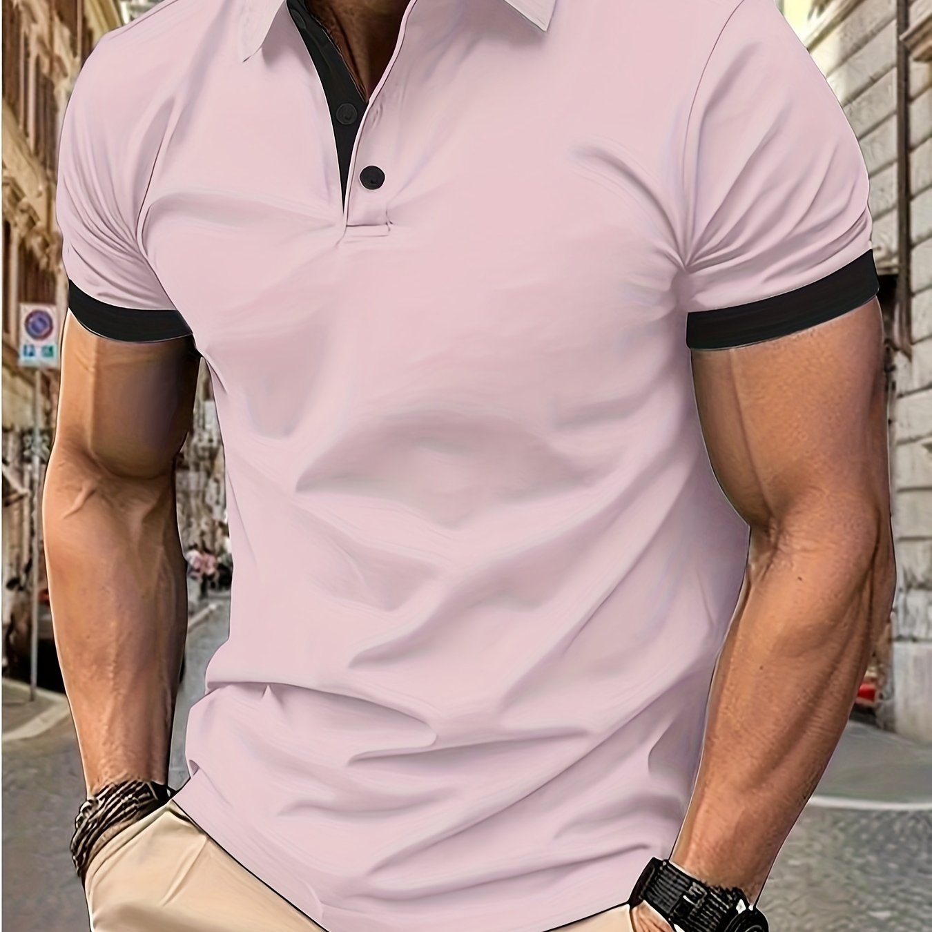 Breathable Regular Fit Golf Shirt, Men??s Casual V-Neck T-Shirt Short Sleeve For Summer, Men??s Clothing - Image 3