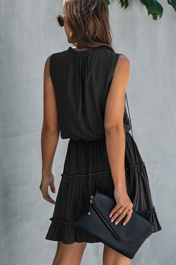 Stringy Selvedge Solid High Waisted Casual Dress - Image 2