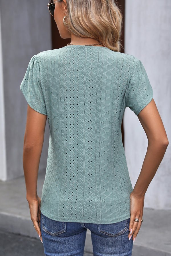 Ruffle Sleeve Fashion Solid Color Tops - Image 4
