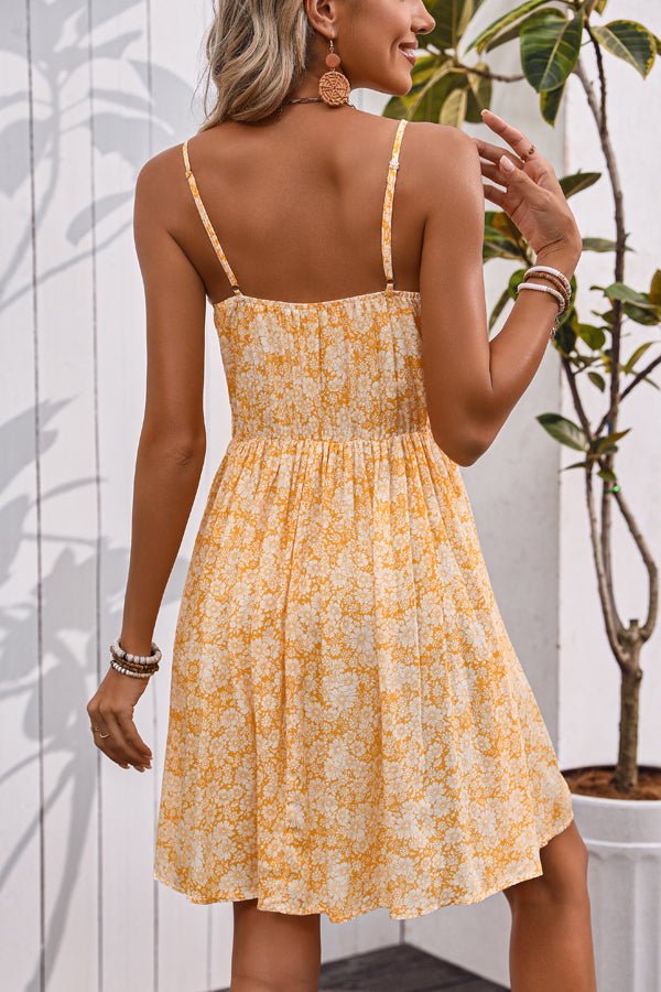 Floral Print Ruched Cute Casual Dress - Image 6