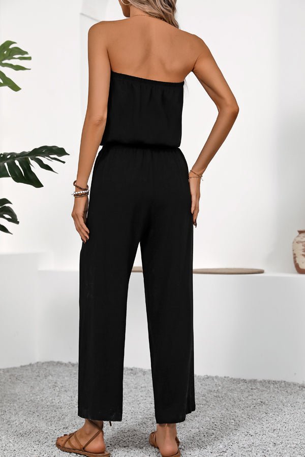 Bandeau High Waist Black Casual Jumpsuits - Image 5