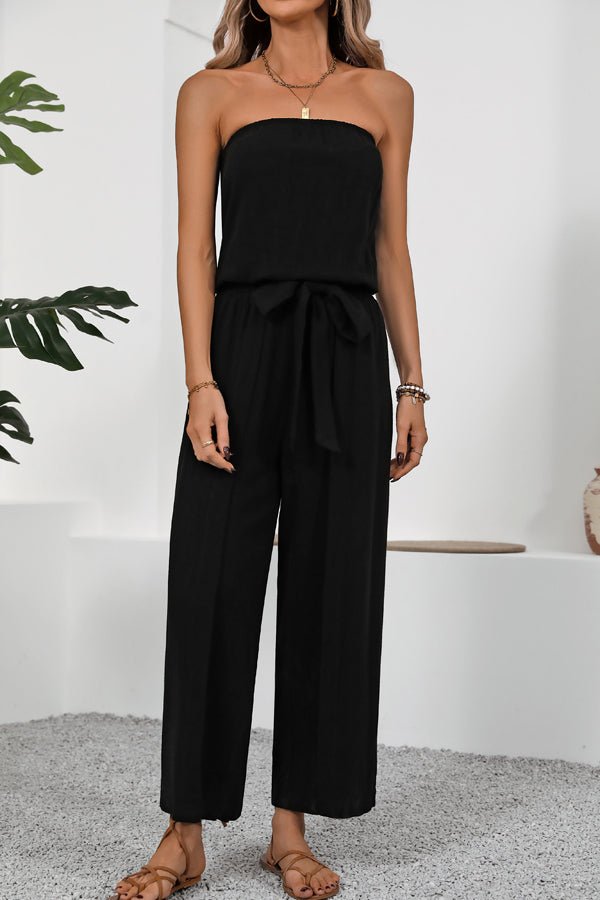 Bandeau High Waist Black Casual Jumpsuits - Image 4