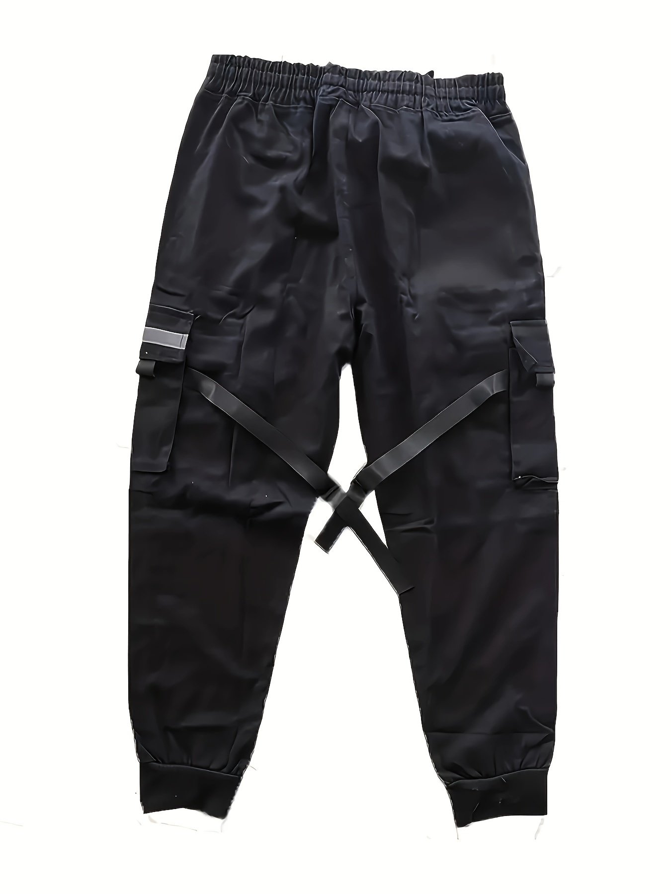 Trendy Solid Cargo Pants, Men??s Multi Flap Pocket Trousers, Loose Casual Outdoor Pants, Men??s Work Pants Outdoors techwear Hip Hop Style - Image 9