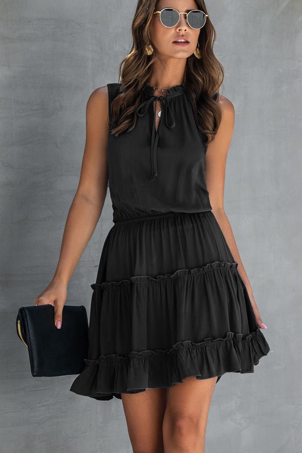 Stringy Selvedge Solid High Waisted Casual Dress - Image 5