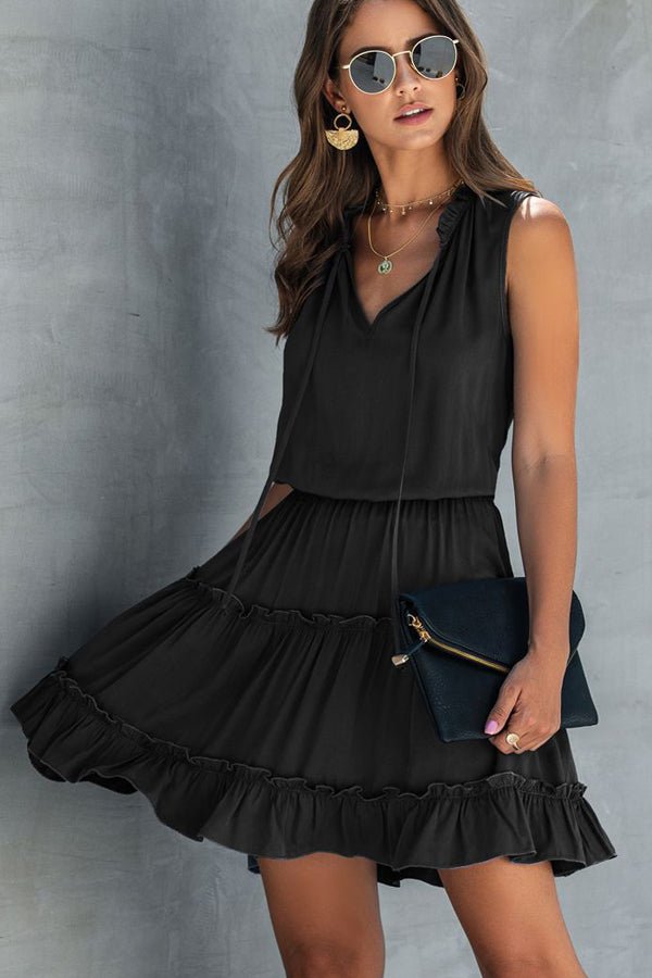 Stringy Selvedge Solid High Waisted Casual Dress - Image 6