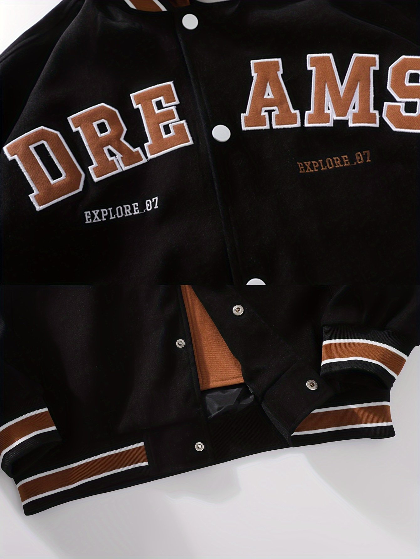 Men??s Casual Hooded Varsity Jacket, Street Style Letter Print Jacket For School - Image 7
