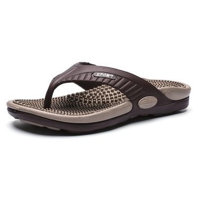 Men Acupressure Massage Reflexology Flip Flops Shock Absorption Lightweight Non Slip Thong Sandals For Indoor Outdoor Beach Summer