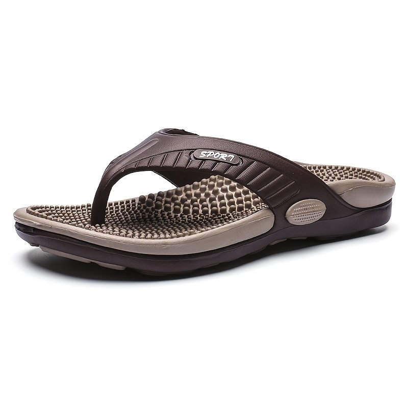 Men Acupressure Massage Reflexology Flip Flops Shock Absorption Lightweight Non Slip Thong Sandals For Indoor Outdoor Beach Summer