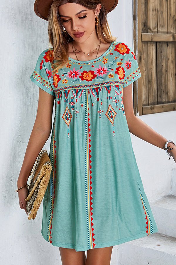 Fashion Casual Printed Mini Dress - Image 4