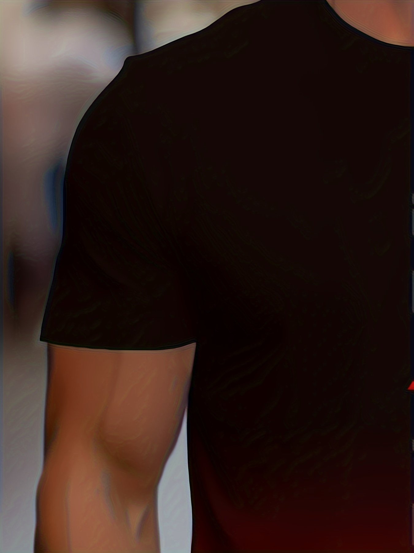 Men??s Gradient Color Black Graphic Print T-shirt, Short Sleeve Crew Neck Tee, Men??s Clothing For Outdoor - Image 7
