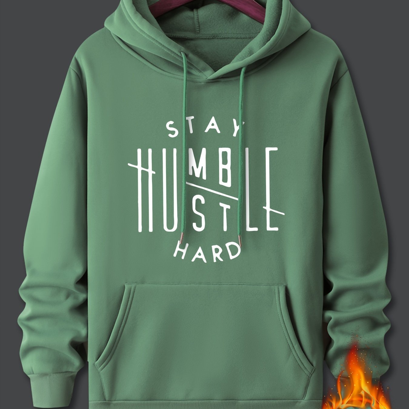 Stay Humble & Hustle Print Hoodie, Cool Hoodies For Men, Men??s Casual Graphic Design Pullover Hooded Sweatshirt With Kangaroo Pocket Streetwear For Winter Fall, As Gifts - Image 11