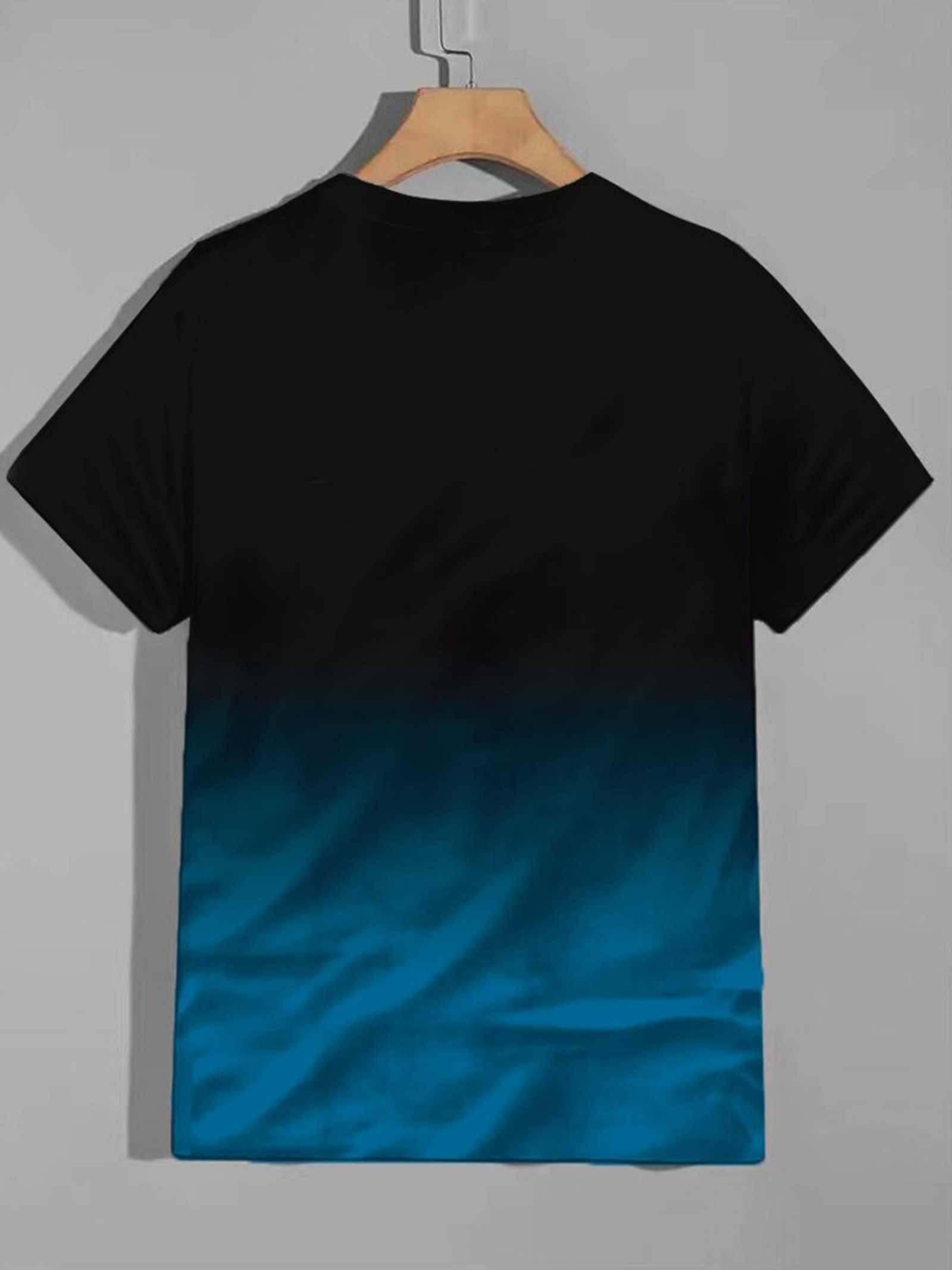 Alphabet Print Gradient Crew Neck Short Sleeve T-shirt For Men, Casual Summer T-Shirt For Daily Wear And Vacation Resorts - Image 3