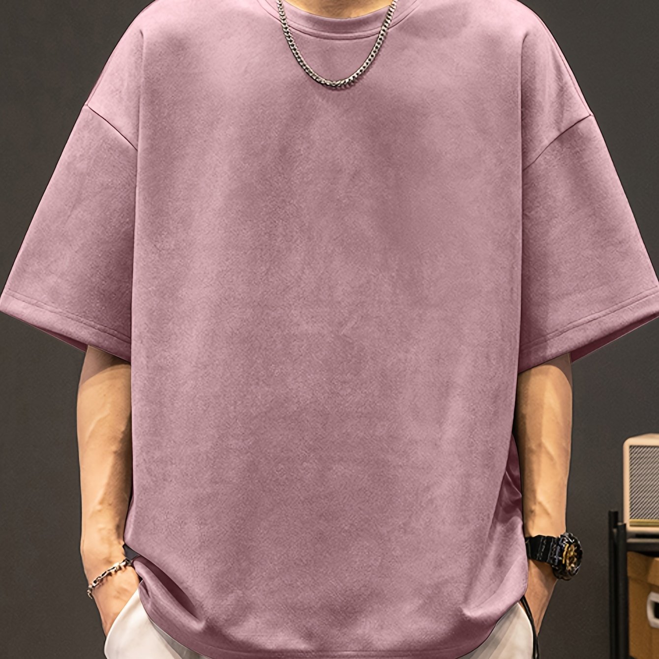 Solid Loose Crew Neck Short Sleeve T-shirt For Men, Casual Summer T-Shirt For Daily Wear And Vacation Resorts - Image 9