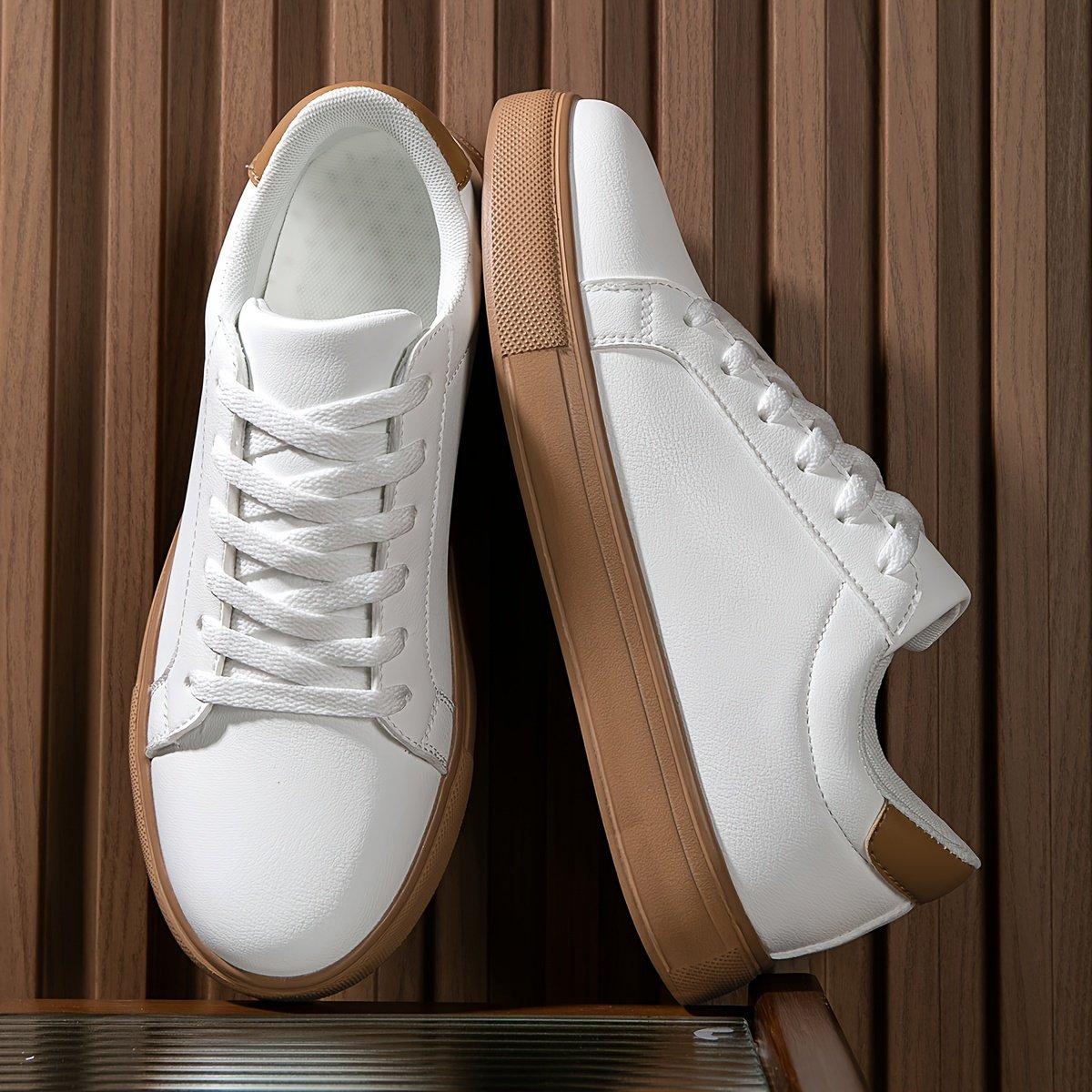 Men??s Sneakers, Solid Trendy Comfy Walking Skate Shoes, For Outdoor Walking, All Seasons - Image 3