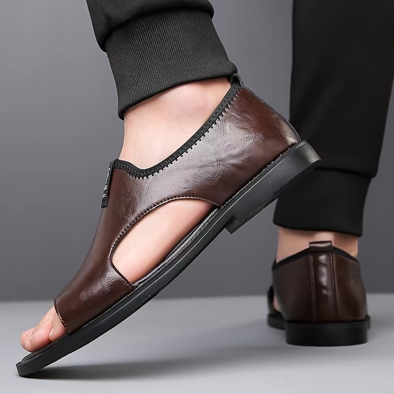 Plus Size Men??s Open Toe Breathable Sandals, Comfy Non Slip Rubber Sole Casual Durable Beach Water Shoes, Men??s Footwear - Image 4