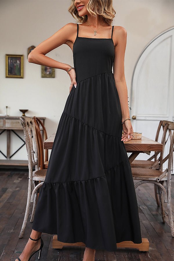 Solid Color Sleeveless Maxi Dress - Image 4