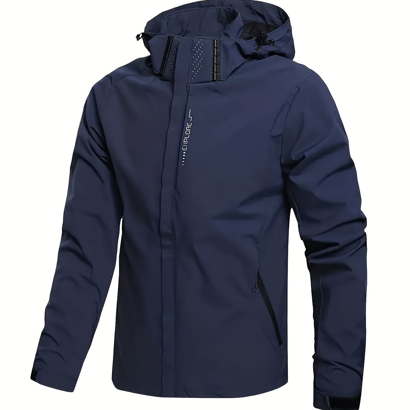 Men??s Casual Hooded Waterproof Windbreaker Jacket Coat Regular Fit Coat For Spring Autumn Outdoors Hiking - Image 3