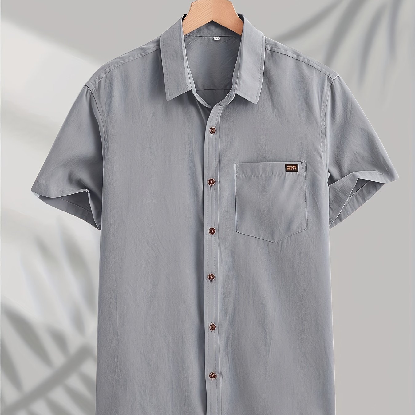 Men??s Casual Button-down Short Sleeve Shirt - Image 5