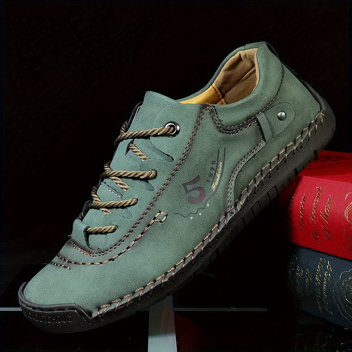 Men??s Handmade Stitching Casual Shoes Flats Outdoor Walking Sneakers - Image 12