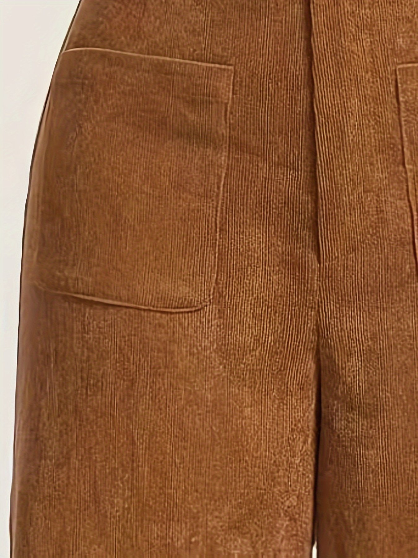 Corduroy High Waist Pants, Vintage Straight Leg Pants For Spring & Fall, Women??s Clothing - Image 5