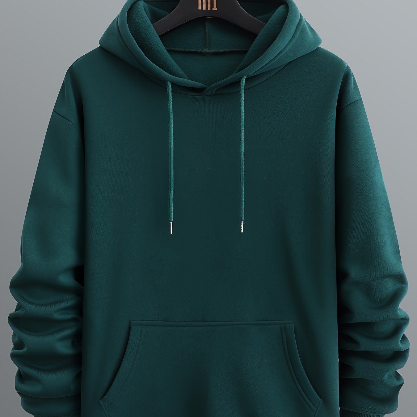 Men??s Long Sleeve Solid Hoodies Street Casual Sports And Fashionable With Kangaroo Pocket Sweatshirt, Suitable For Outdoor Sports, For Autumn And Winter, Fashionable And Versatile - Image 5