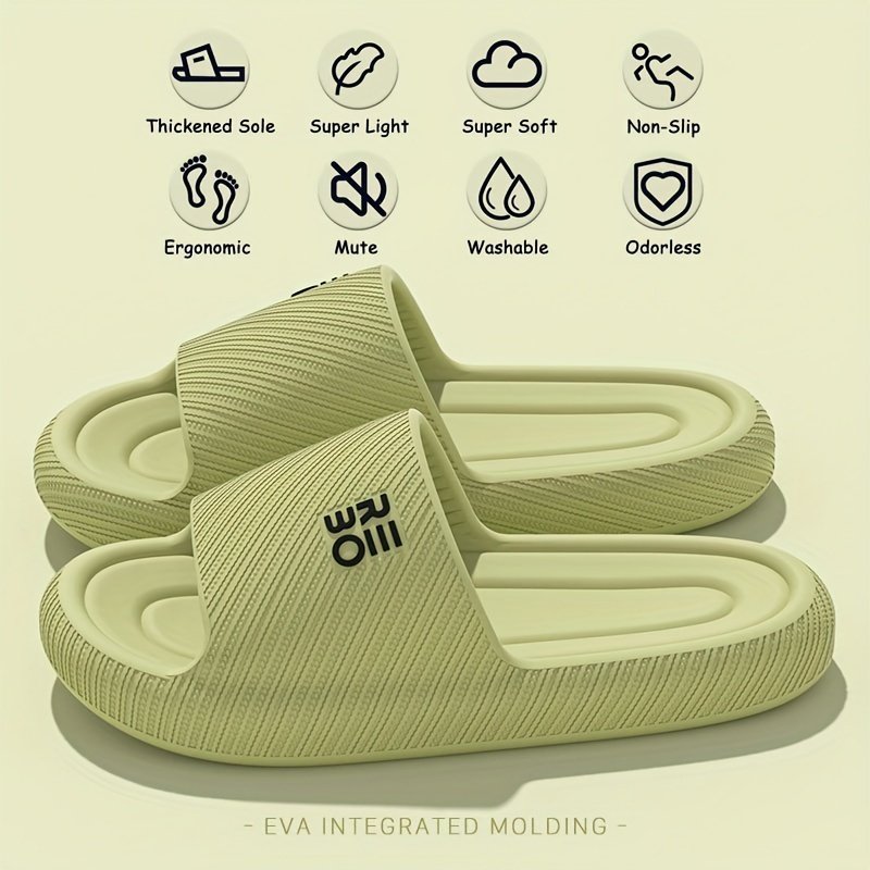 Women??s Letter Design Slides, Casual Open Toe Soft Sole Shoes, Comfortable Slip On Slides - Image 3