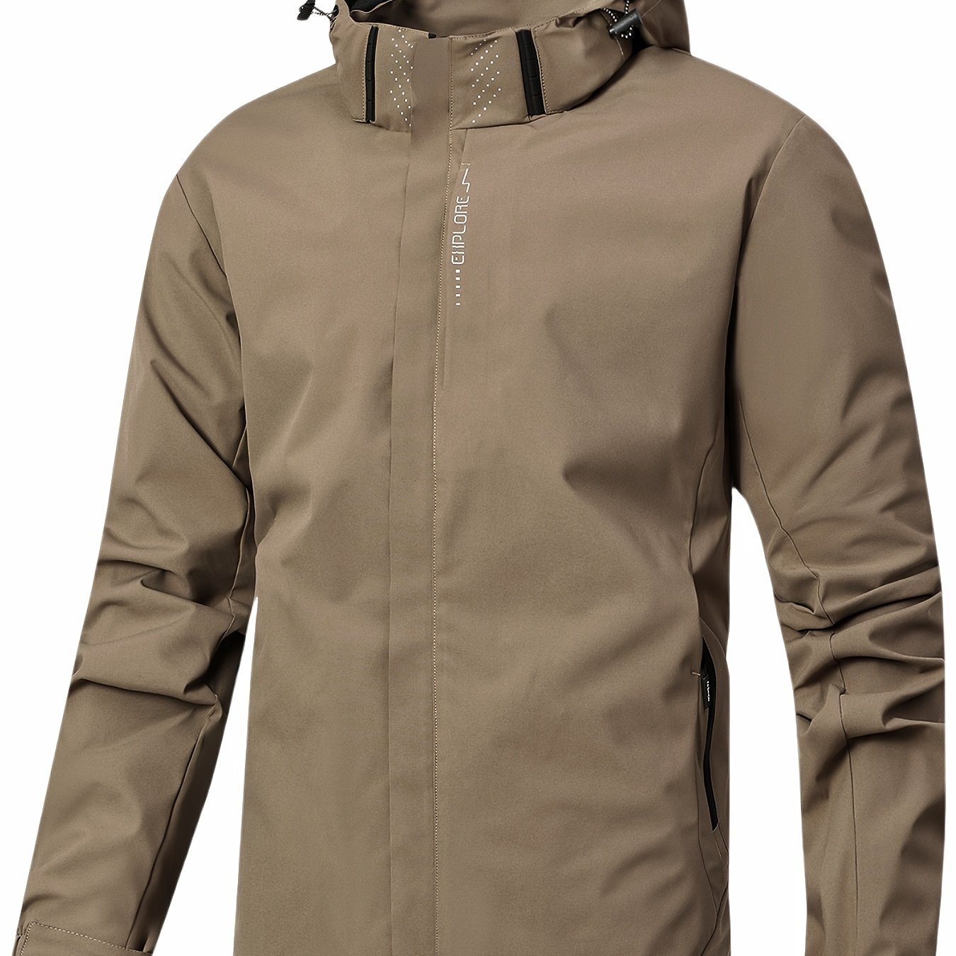 Men??s Lightweight Waterproof Rain Jacket, Hooded Shell Outdoor Raincoat Hiking Windbreaker Jacket Coat - Image 4