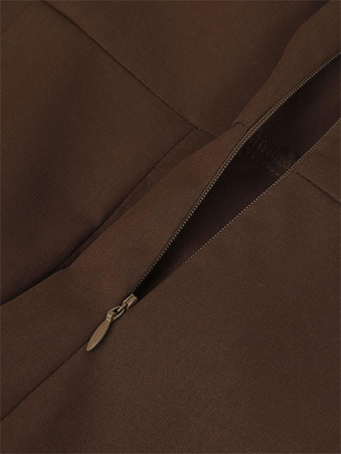 Solid Color Notched Neck Dress, Casual Short Sleeve Button Front Split Dress For Spring & Summer, Women??s Clothing - Image 7