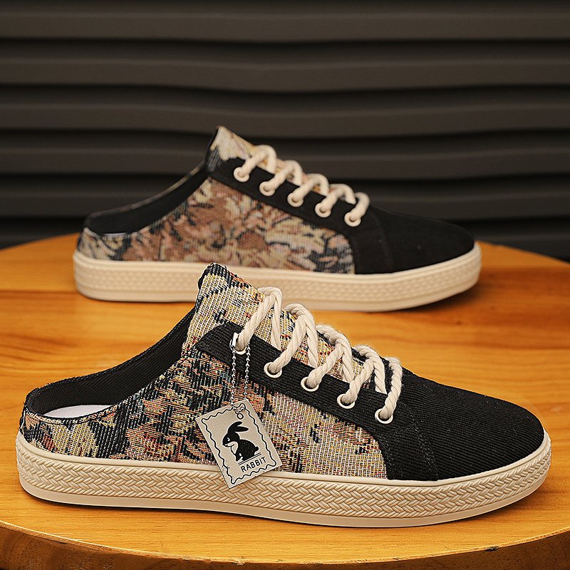 Men??s Trendy Hollow Out Breathable Mule Shoes, Comfy Non Slip Casual Lace Up Durable Shoes, Men??s Footwear - Image 4