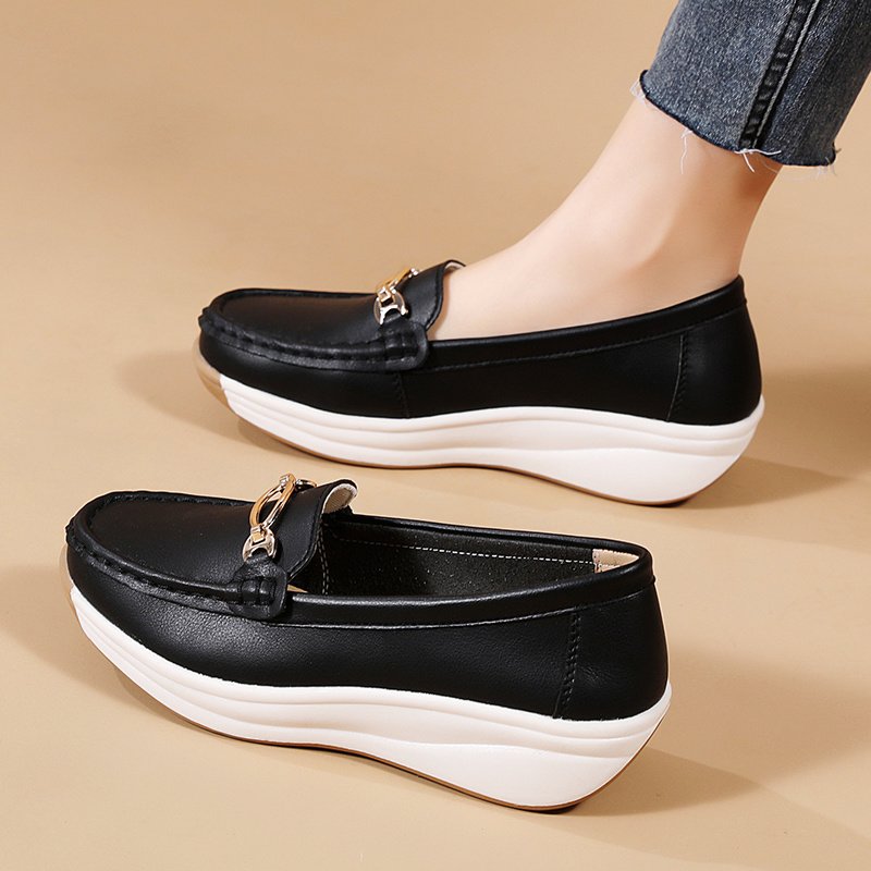 Women??s Casual Loafers, Metallic Buckle Decor Slip On Shoes, Casual Comfortable Soft Sole Walking Shoes - Image 15