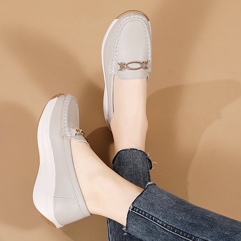 Women??s Casual Loafers, Metallic Buckle Decor Slip On Shoes, Casual Comfortable Soft Sole Walking Shoes - Image 13