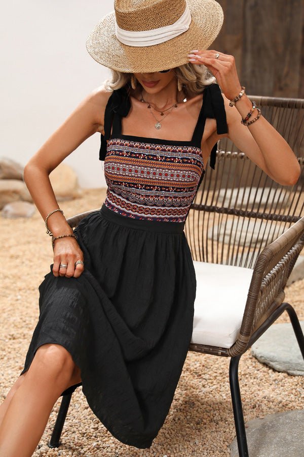 Bohemian Printed Patchwork Sleeveless Casual Dress - Image 2