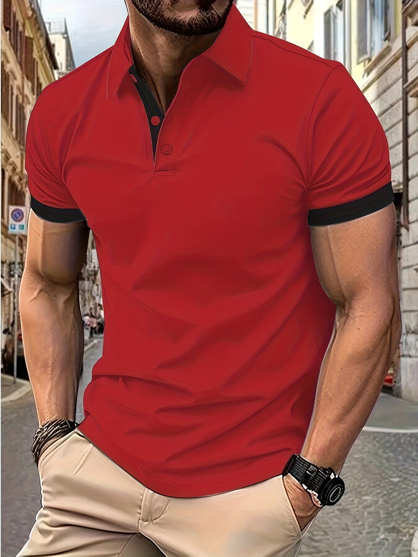 Breathable Regular Fit Golf Shirt, Men??s Casual V-Neck T-Shirt Short Sleeve For Summer, Men??s Clothing