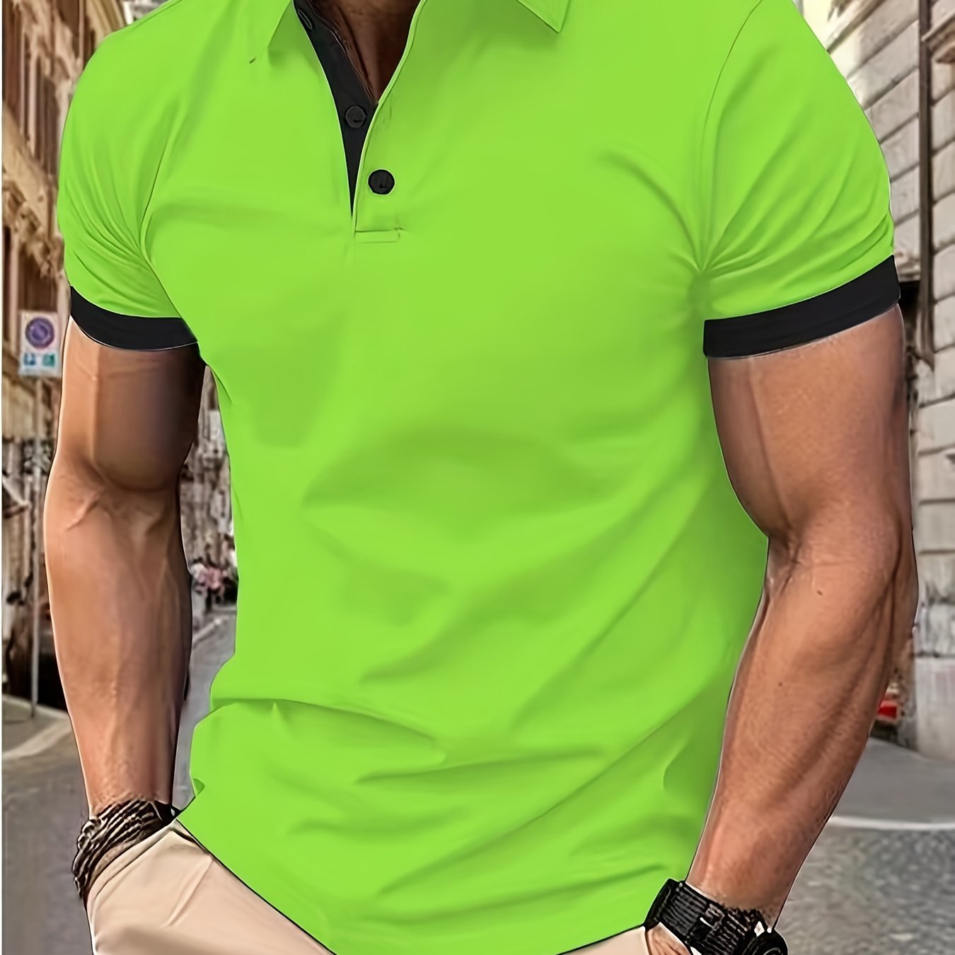 Breathable Regular Fit Golf Shirt, Men??s Casual V-Neck T-Shirt Short Sleeve For Summer, Men??s Clothing - Image 10
