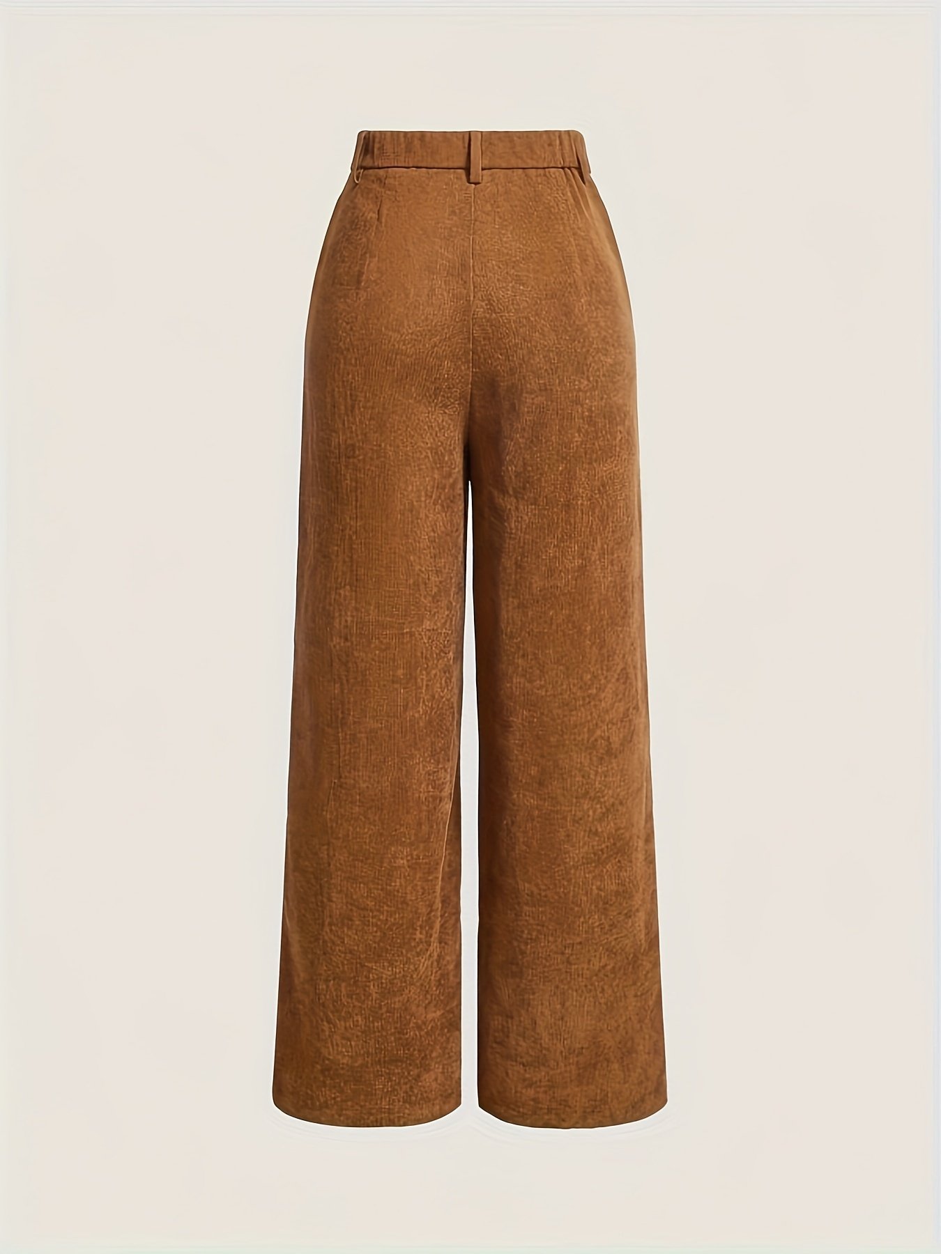 Corduroy High Waist Pants, Vintage Straight Leg Pants For Spring & Fall, Women??s Clothing - Image 4