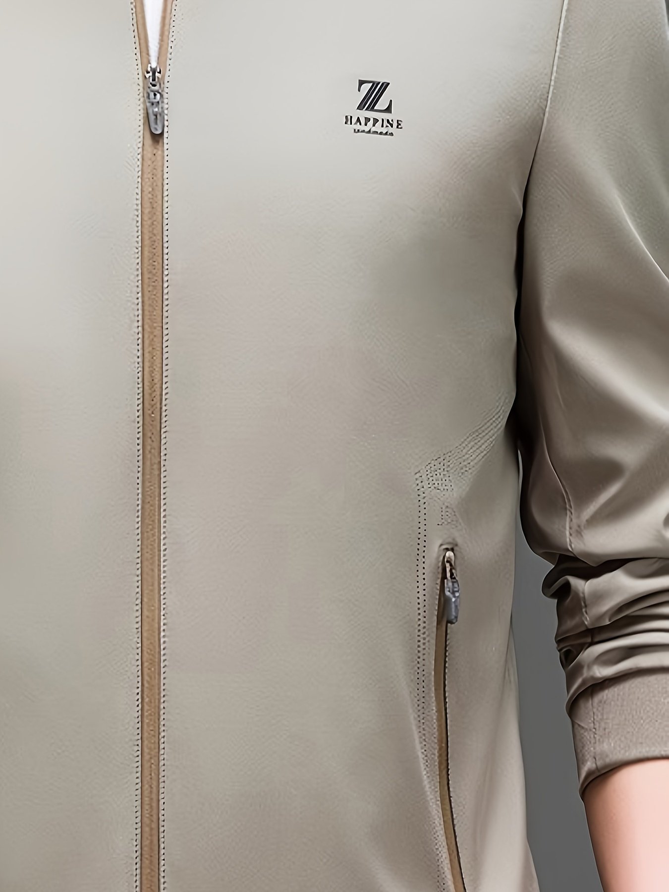 Men??s Solid Colour Lapel Jackets With Zipper, Comfy Casual Long Sleeve Business Style Tops For Men??s Outdoor Activities - Image 6