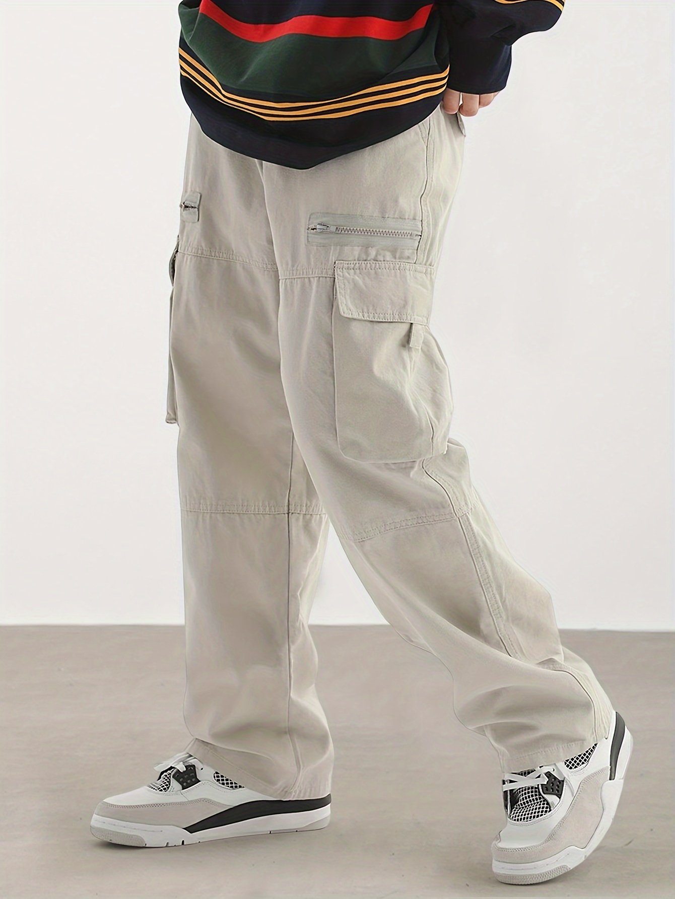 Men??s Casual Drawstring Pants With Stylish Flap Pockets And Multi-Pocket Design, Comfortable And Fashionable ?C Perfect For Outdoor Activities, Relaxed Fit Style - Image 10