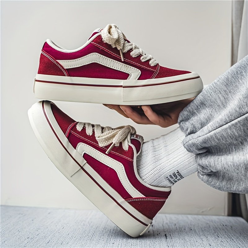 Men??s Classic Striped Trendy Skateboard Shoes Lace Up Non Slip Low Top Comfy Sneakers For Outdoor Walking Jogging Campus Street Holiday All Seasons - Image 6