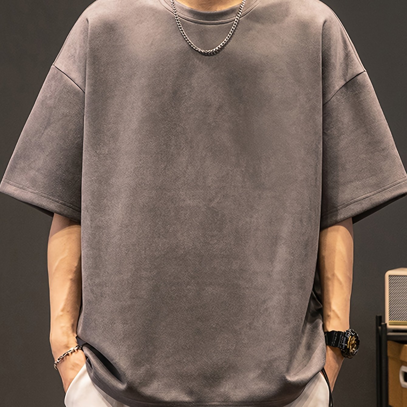 Solid Loose Crew Neck Short Sleeve T-shirt For Men, Casual Summer T-Shirt For Daily Wear And Vacation Resorts - Image 2