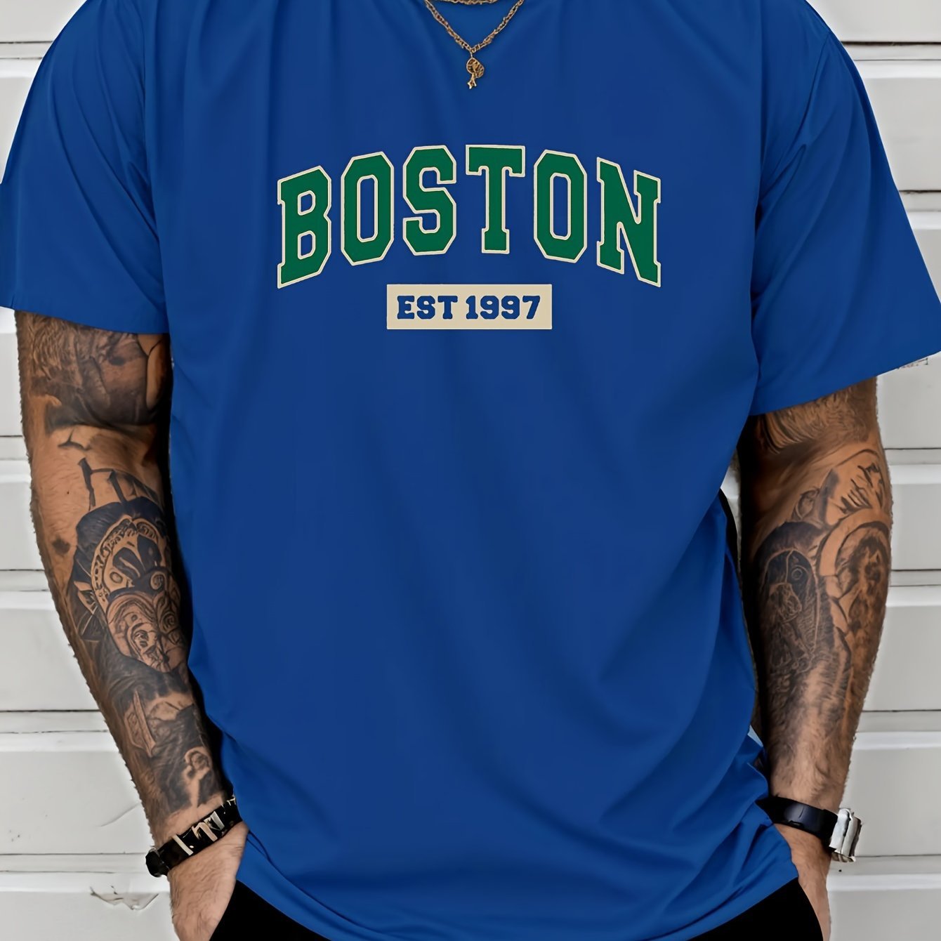 Letter Print Men??s Creative Top, Casual Short Sleeve Crew Neck T-shirt, Men??s Clothing For Summer Outdoor - Image 6