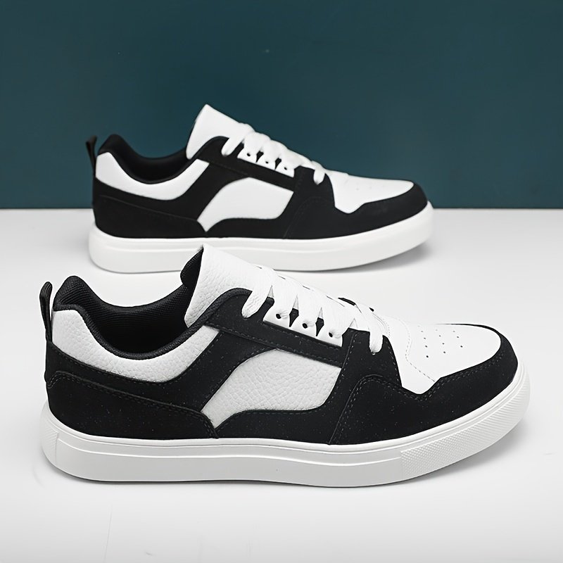 Men??s Old School Style Colour Block Skateboard Shoes, Comfy Non Slip Lace Up Breathable Sneakers For Men??s Outdoor Activities - Image 5