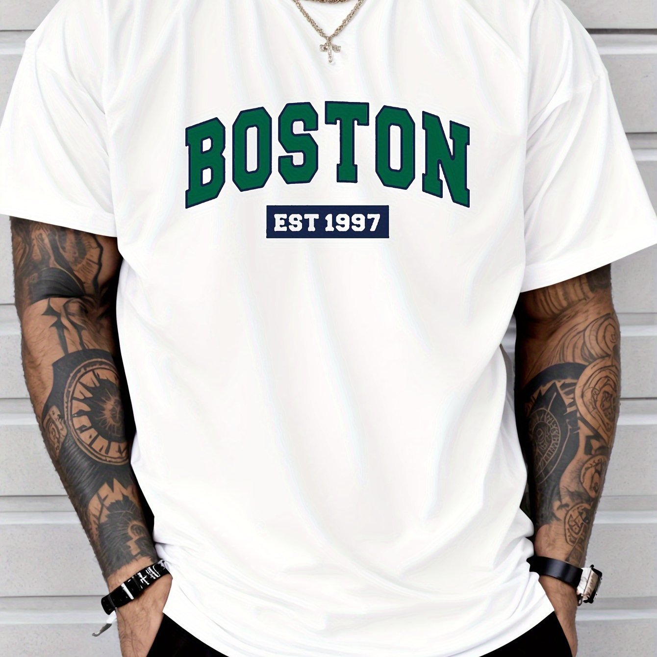 Letter Print Men??s Creative Top, Casual Short Sleeve Crew Neck T-shirt, Men??s Clothing For Summer Outdoor - Image 9