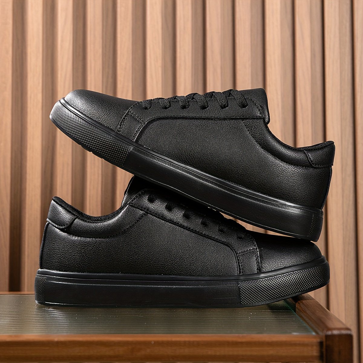 Men??s Sneakers, Solid Trendy Comfy Walking Skate Shoes, For Outdoor Walking, All Seasons - Image 10