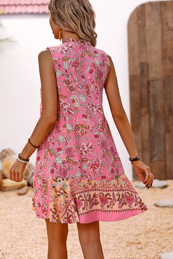 Bohemia Print Ruffle Hem Mini Dress - Image 5
