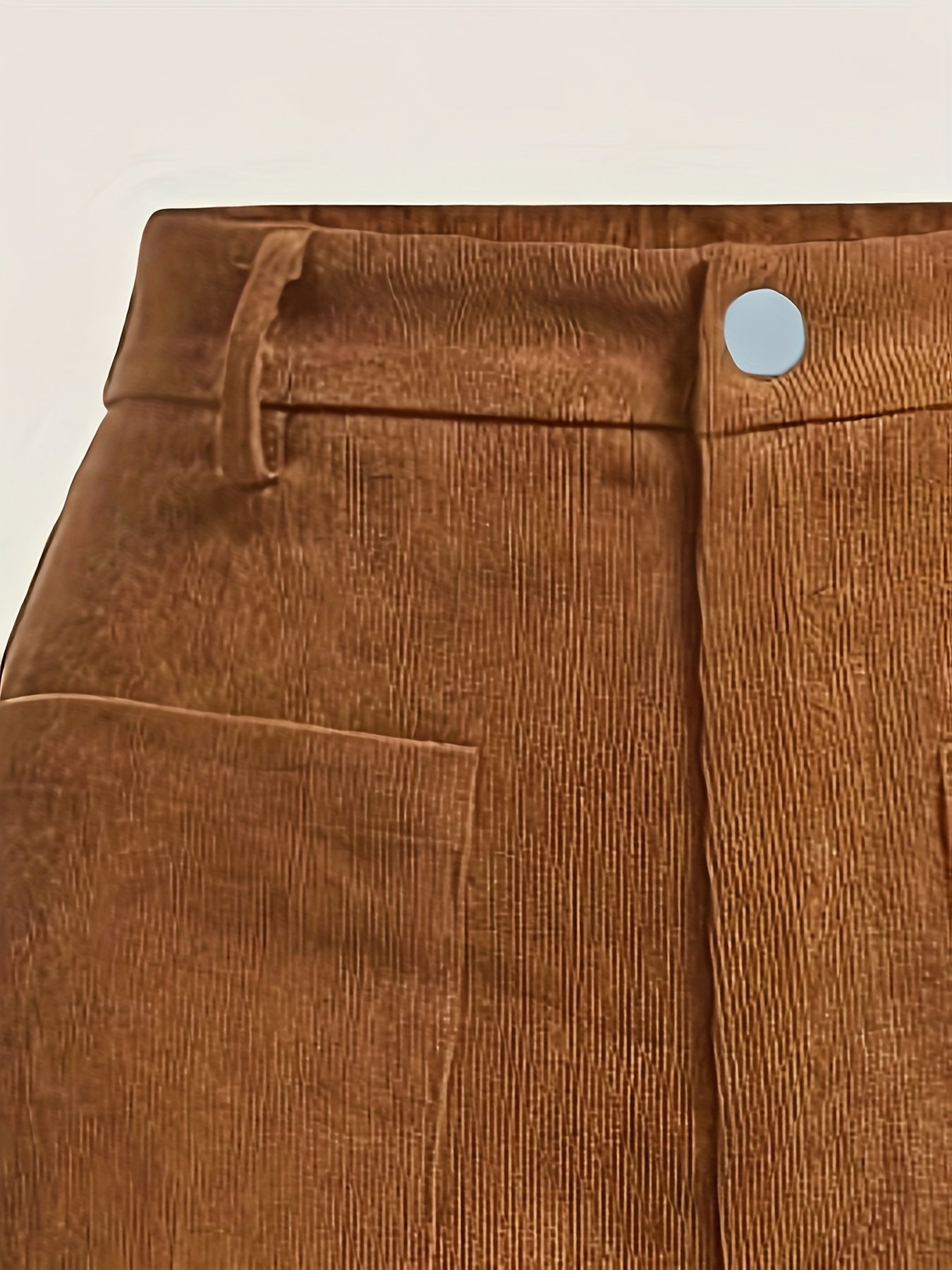 Corduroy High Waist Pants, Vintage Straight Leg Pants For Spring & Fall, Women??s Clothing - Image 6